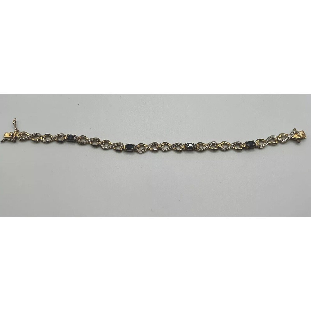 Blue Sapphire‎ 925 Vermeil Tennis Bracelet